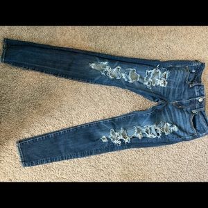 American Eagle ripped low rise jeans